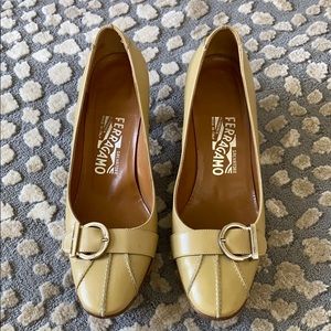Ferragamo tan low heels